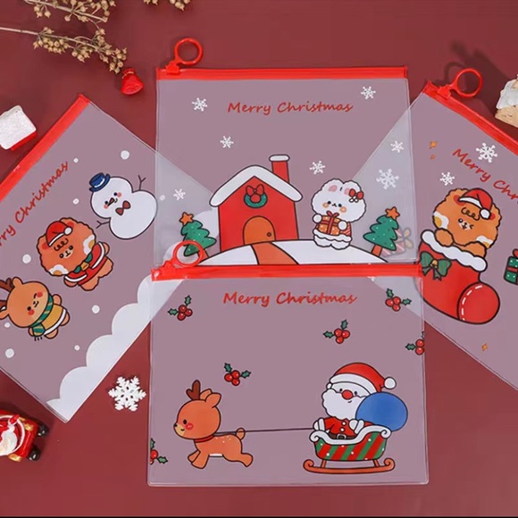 Cute Kawaii Christmas Waterproof File Folders - 2 pieces - Picture 2 of 9